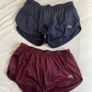 Tracksmith twilight split running shorts, burgundy and navy